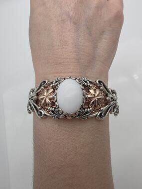 Carolyn Pollack Relios Sterling Silver & Copper Cuff Bracelet 7 Inch